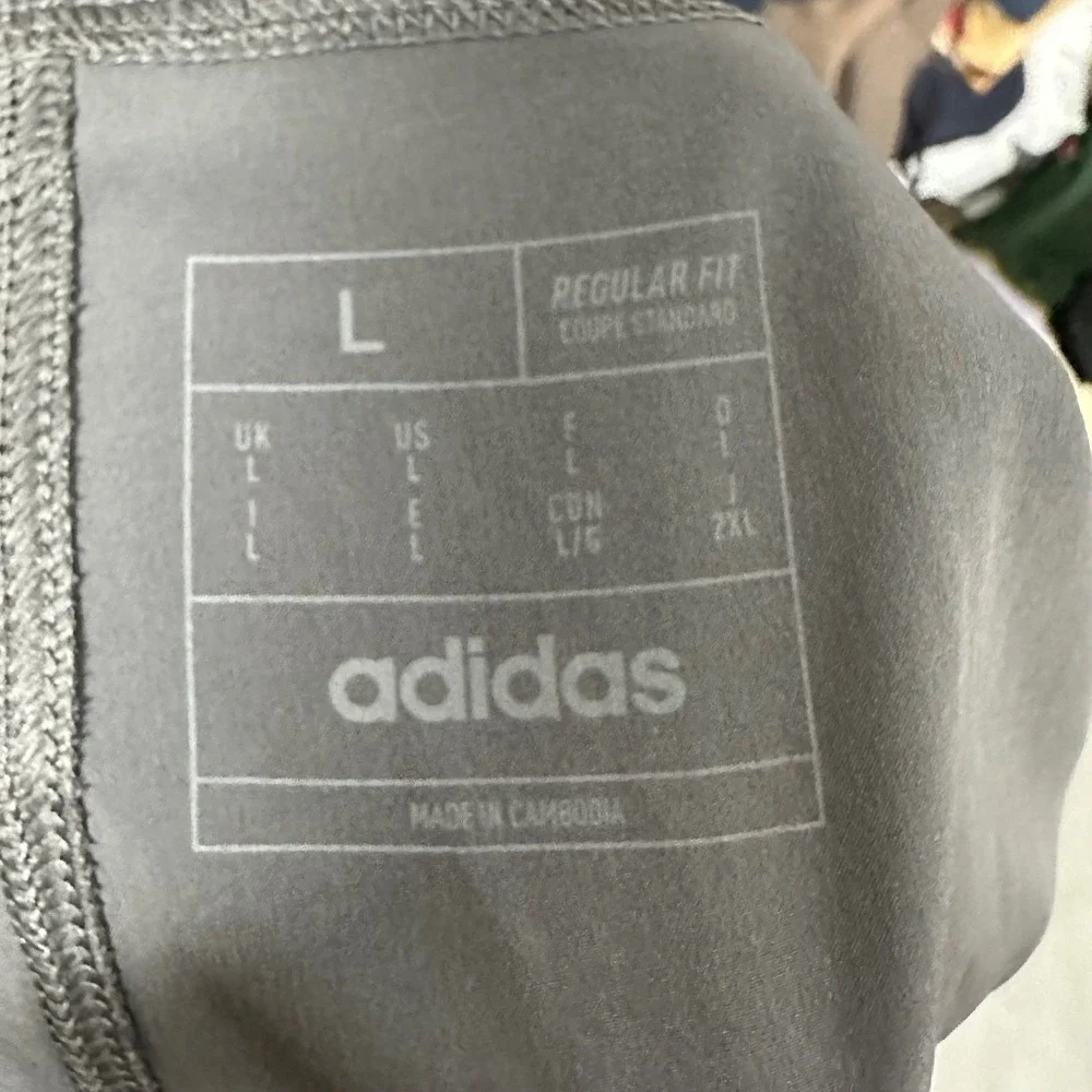 Adidas Aeroready Mens Gray Tapered Track Pants Joggers‎ Large Zipper Pockets